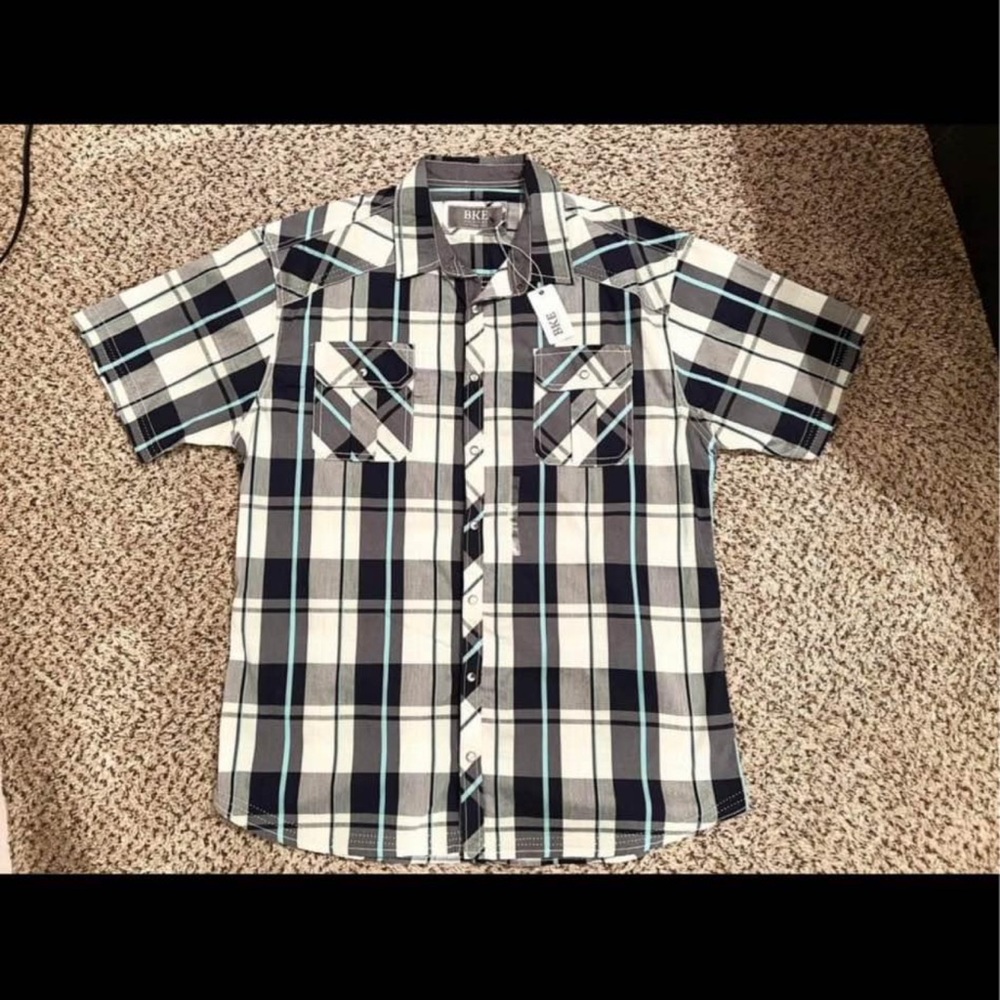 BUCKLE Men's Black and White Plaid Shirt size XXL brand new